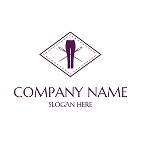 Frame Logo White and Purple Pants logo design