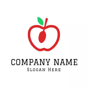 Cider Logo White and Red Apple logo design