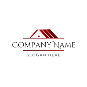 Architectural Logo White and Red Building logo design