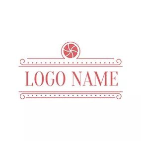 キャンディロゴ White and Red Lemon Candy logo design
