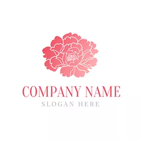 Blooming Logo White and Red Peony logo design
