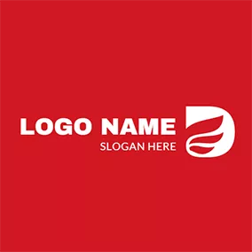 Logotipo D White and Red Wing logo design