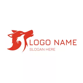 Logotipo De Lobo White and Red Wolf Head logo design