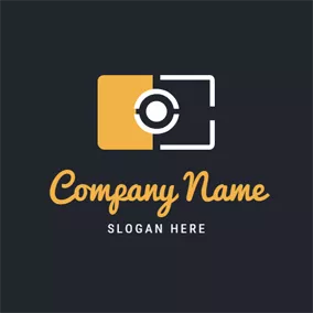 Photography Logo White and Yellow Camera logo design