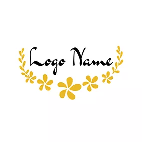 Beauty Logo White and Yellow Flower Icon logo design