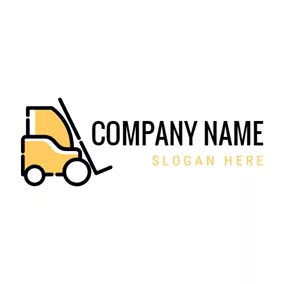 Forklift Logo White and Yellow Forklift logo design