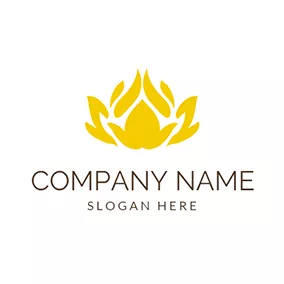 Beautiful Logo White and Yellow Lotus logo design