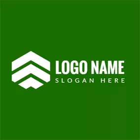 生态 Logo White Arrow and Network logo design