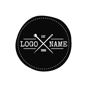 Crossed Logo White Awl and Needle logo design