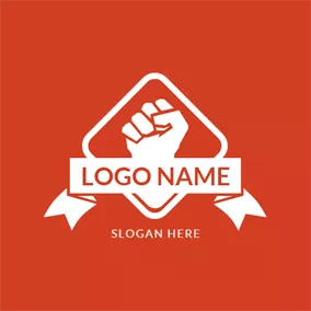 Logótipo De Campanha White Badge and Hand logo design