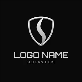 Logotipo De Metal White Badge and Letter S logo design