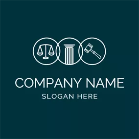 Lawyer Logo White Balance and Hammer logo design
