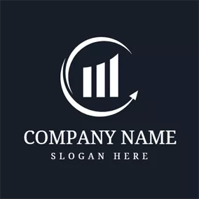 金融 & 保險Logo White Bar Graph and Stock logo design