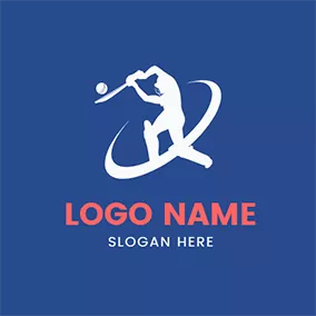 Logotipo De Ejercicio White Batsman Playing Cricket logo design