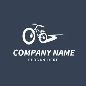 自行車 Logo White Bicycle and Exercise logo design