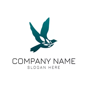 Pigeon Logo White Branch and Flying Dove logo design