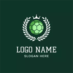 手球logo White Branch and Green Handball logo design