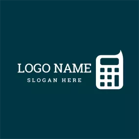 Outline Logo White Calculator and Accounting logo design