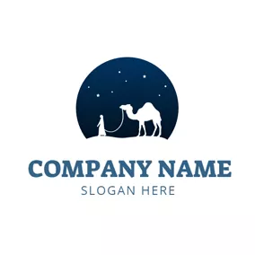 Reiseagentur Logo White Camel and Travel Agency logo design