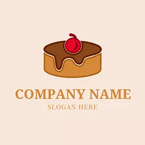 Frucht Logo White Cherry and Chocolate Cake logo design