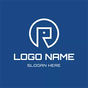 Logótipo De Colagem White Circle and Letter R logo design
