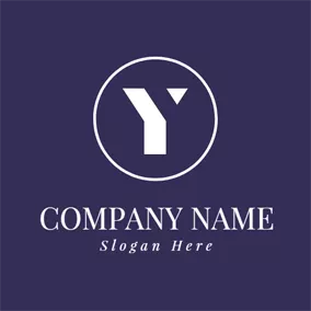 Y Logo White Circle and Letter Y logo design