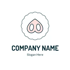 Animation Logo White Circle and Pink Nose logo design