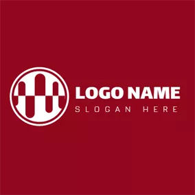 フェイスブックのロゴ White Circle and Red Cylinder logo design