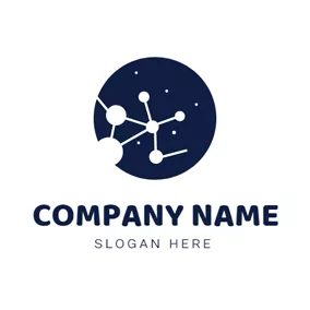 接続するロゴ White Constellation and Blue Space logo design