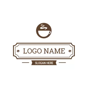 Bean Logo White Cup and Tasty Hot Coffee logo design
