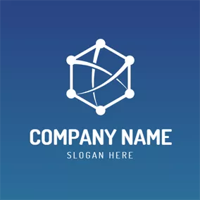Atomic Logo White Data and Blockchain logo design