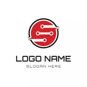 接続するロゴ White Data and Digital logo design