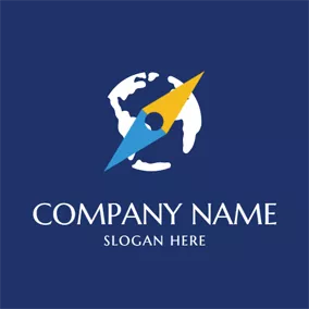 Location Logo White Decoration and Blue Pointer logo design