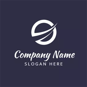 Corporate Logo White Dissected Circle logo design