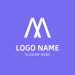 White Double Inverted V Monogram logo design