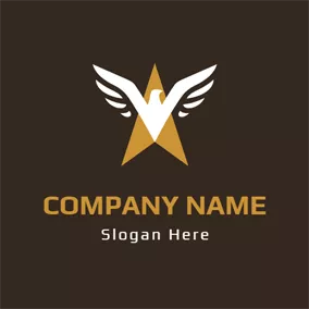 Pigeon Logo White Dove and Brown Triangle logo design