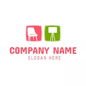 Frame Logo White Drawing Board and Chair logo design