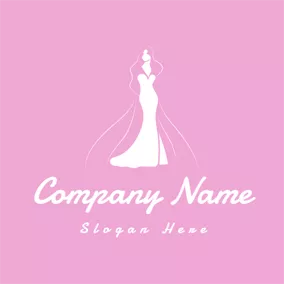 Model Logo White Dress and Clothing Brand logo design