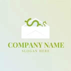 Rectangle Logo White Envelope and Dollar Sign logo design