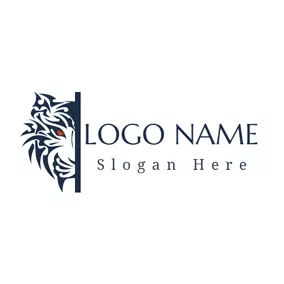 Cooles Logo White Face and Red Eye logo design