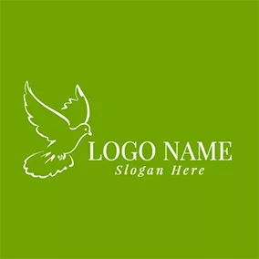 布谷鸟 Logo White Flying Dove Icon logo design