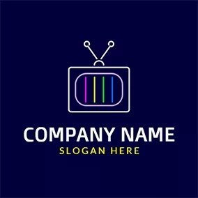 Screen Logo White Frame and Colorful Tv logo design