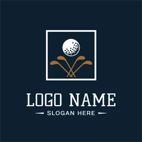 Super Golf Logo design - Logo design of two colorful golf clubs