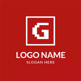 アルファベットロゴ White Frame and Letter G logo design