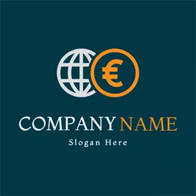 Business Logo White Globe and Euro Coin logo design