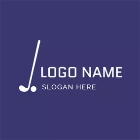 ゴルフロゴ White Golf Club and Ball logo design