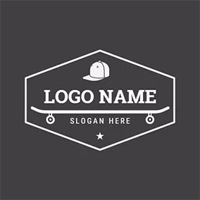 Logótipo Skate White Hat and Skateboard Deck logo design