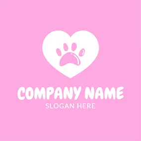 Pink Logo White Heart and Foot Icon logo design