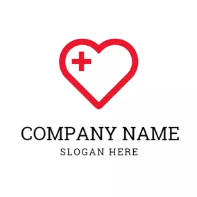 Medical & Pharmaceutical Logo White Heart and Red Cross logo design