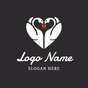 Logotipo De Concordia White Heart Shaped Swan logo design